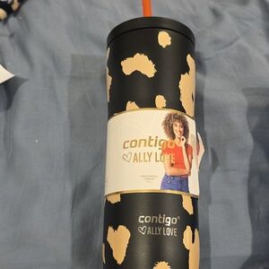 Contigo Black Tumbler with Gold Design